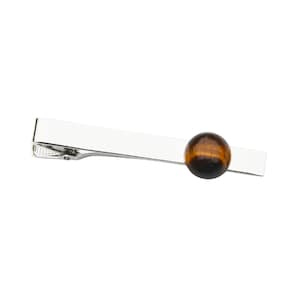 Genuine Tiger&#39;s Eye Stone Tie Clip