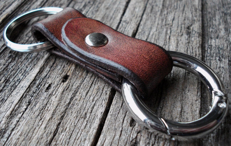 Customizable Leather Carabiner Keychain Etsy