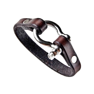 Customizable Leather Shackle Bracelet