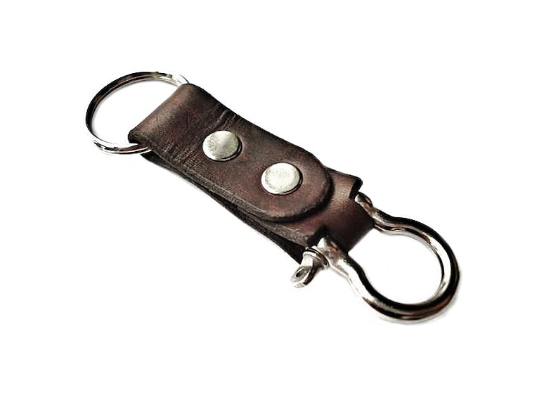 Customizable Leather Shackle Keychain Etsy