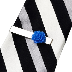 Blue Rose Tie Clip - Unique Handmade Gift - On Sale!