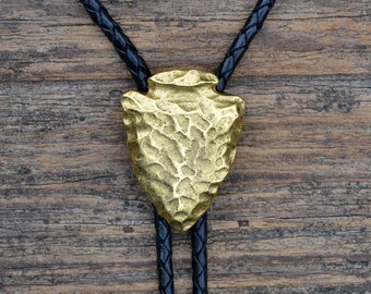 Arrowhead Bolo Tie - Customizable Cord Color, Tips and Length - Ask About Gold Tips - Unique Handmade Gift - Gift Boxed - On Sale!