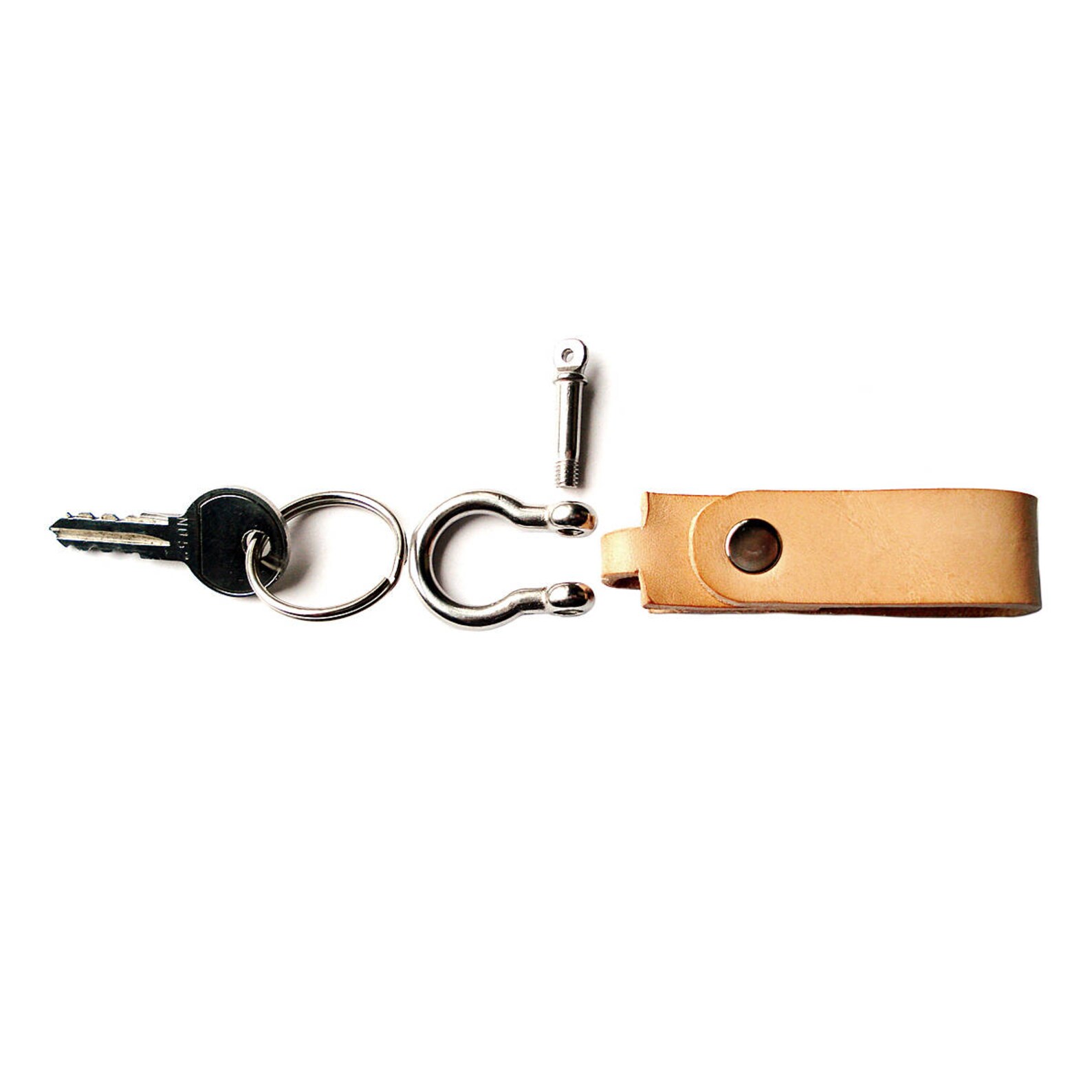 Customizable Leather Shackle Keychain Etsy