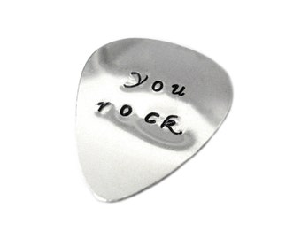 Customizable Silver Guitar Pick