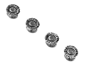 Sunflower Tuxedo Shirt Studs for Men - Ready to Gift