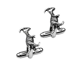 Parasaurolophus Dinosaur Cufflinks - Unique Handmade Gift - Gift Boxed - On Sale!