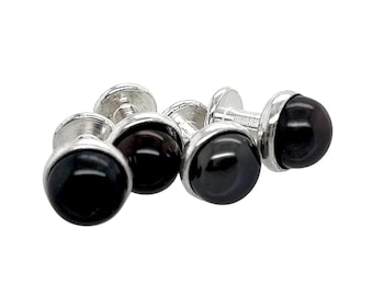 Onyx Tuxedo Shirt Studs for Men - Ready to Gift