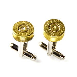 Abotoaduras Winchester Bullet originais - Limpas e seguras - Presente exclusivo feito à mão - Em caixa de presente - Em promoção!