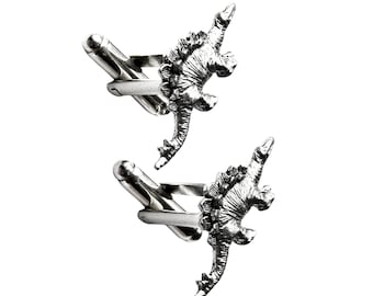 Stegosaurus Dinosaur Cufflinks - Unique Handmade Gift - Gift Boxed - On Sale!