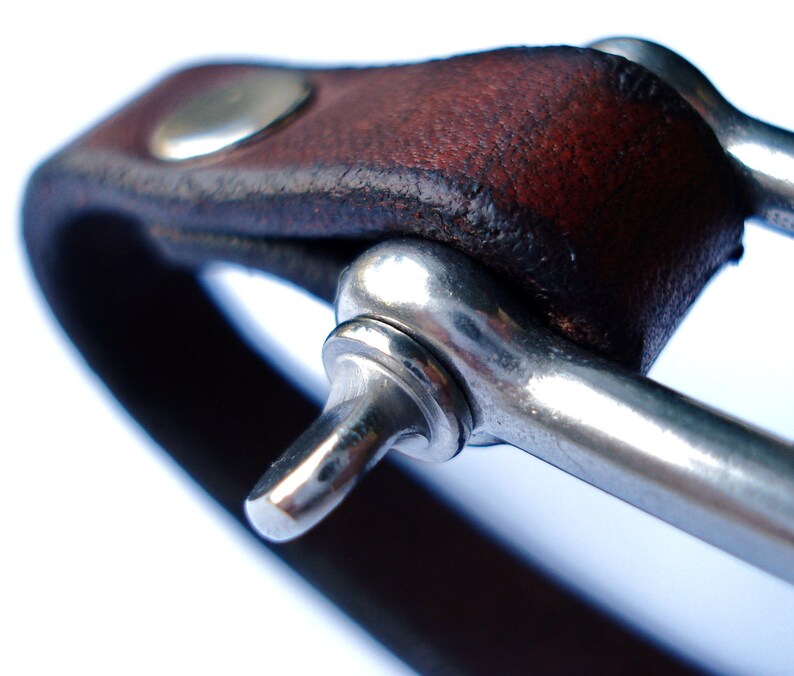 Customizable Leather Nautical Shackle Bracelet