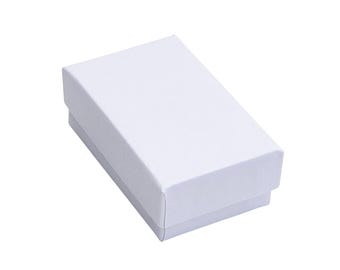 White Embossed Cotton Filled Jewelry Box - Buy 7 Get 1 Free!