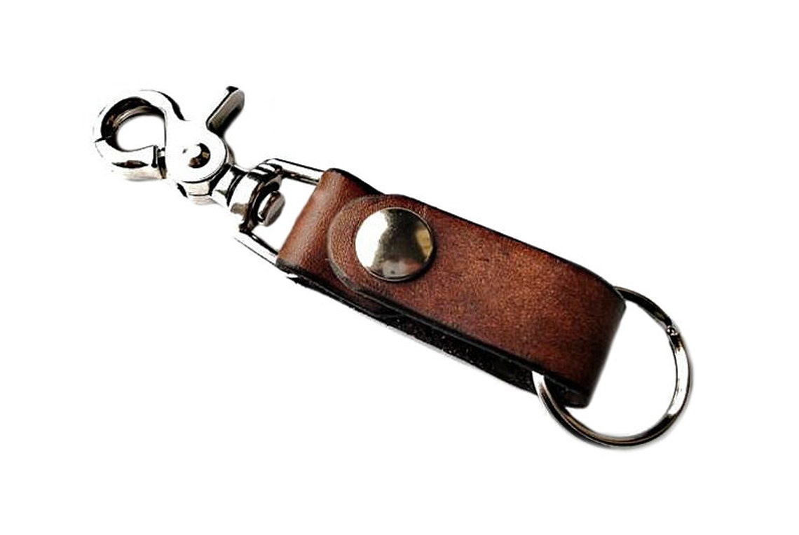 Customizable Leather Trigger Snap Keychain Etsy