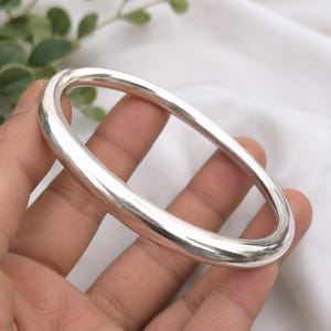 925 sterlingsilver slät öppen manschettarmring, minimalistiskt polerat armband