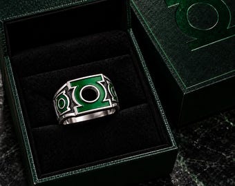 LANTERN Power Ring Replica - Realistic GL Ring , Dark Sci Fi Ring, Superhero Ring