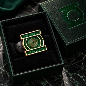 Réplica del Anillo de Poder de LANTERN - Anillo GL realista, Anillo de ciencia ficción oscura, Anillo de superhéroe