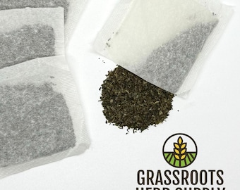 Green Tea Bags (Camellia sinensis) | Unbleached Paper Pre-Filled Tea Bags | 10, 25, 50 or 100 Count