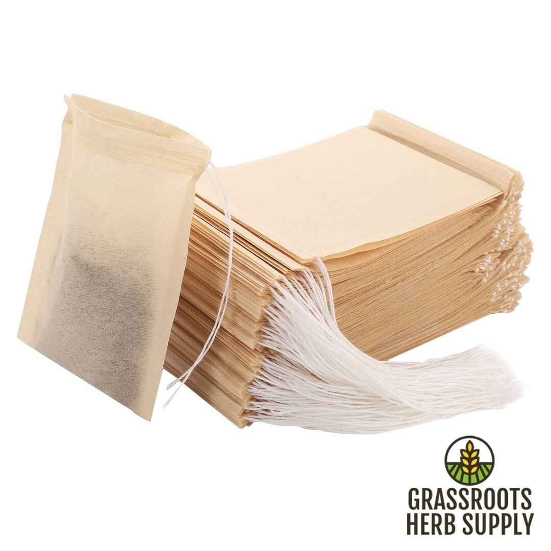 Unbleached Disposable Tea Filter Bags With Drawstring All Natural Compostable Loose Leaf Tea