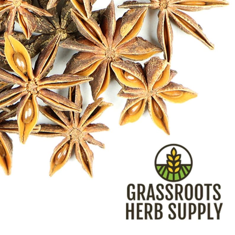 May include: A close-up of star anise, a brown spice with a star shape, on a white background. The star anise is a popular ingredient in Asian cuisine and is often used to flavor dishes such as pho and five-spice powder.