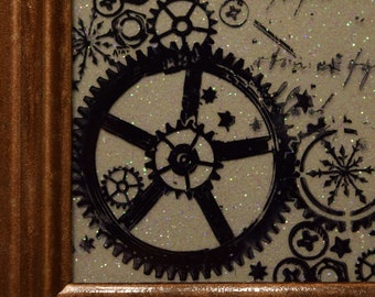 Old Fashioned steam punk post card print