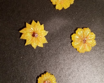 Sunflower resin earrings
