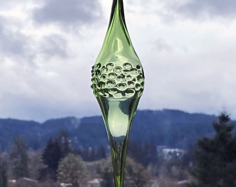 hand blown ornament kiwi green