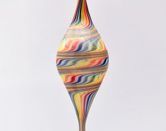 Hand Blown Ornament Colorful Swirl