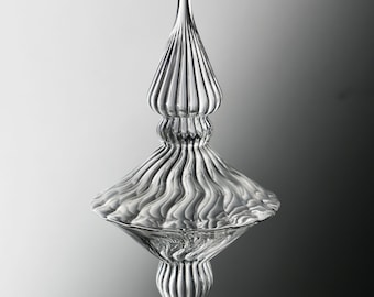 hand blown clear glass ornament