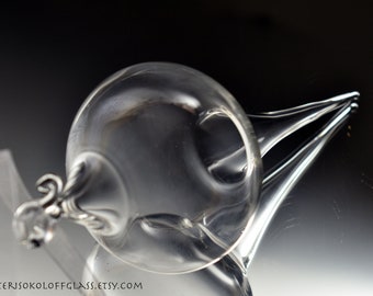 clear glass ornament hand blown