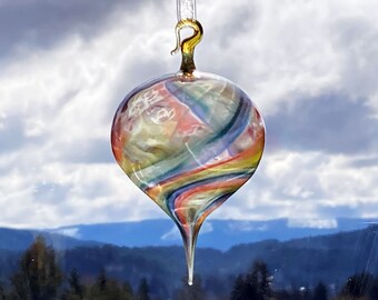 tree ornament hand blown multiple colors