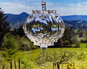 hand blown clear ornament