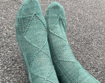 MODELLO di lavoro a maglia vacillante / Calzini lavorati a maglia con punta / Tallone in pile / Patta con tallone finto