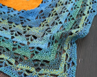 Crochet PATTERN I-95 Shawl Shawl // Crocheted Shawl // fingering weight