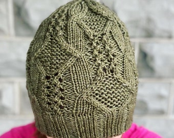 Arkenstone Hat Knitting PATTERN | Cables and Lace Hat Pattern