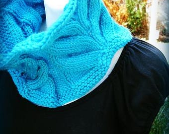Whale of a Cowl Knitting Pattern PDF Advanced Beginner Lace Unisex Aran Yarn