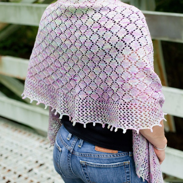 Knitting PATTERN: Fairy Wings Shawl // Lace knit shawl pattern // crescent shawl // lace knit scarf // everydayyarnworks