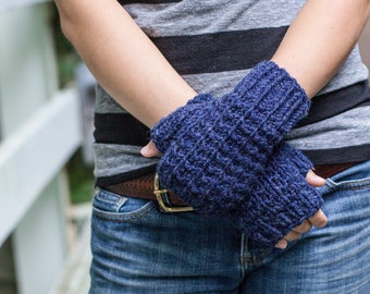 Knitting PATTERN | Kari Mitts | Fingerless gloves knitting pattern | Bulky Fingerless Gloves Pattern