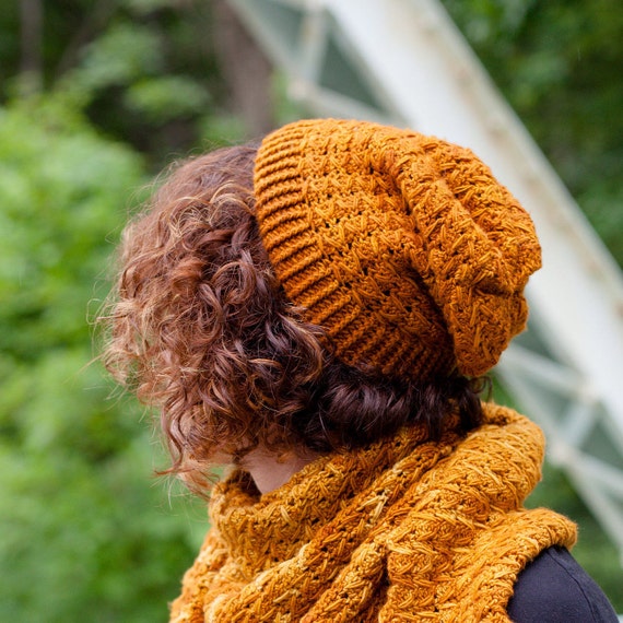 Women\'s Crochet Knitted Style Beanie Slouchy Hat Brown Yotyukeb Women main image 3