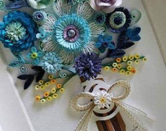 Paper quilling Art/Original Art by Hyunah Yi/Wedding gift/Birthday/Anniversary/mother's day/Any Occasion/Home decor/Botanical flower art