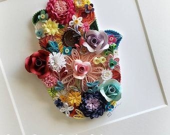 Floral Hamsa Framed Wall Art, Jewish Wedding Gift