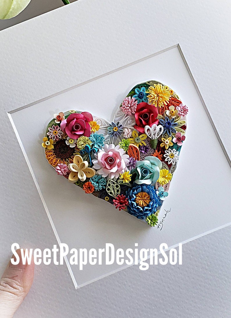 Paper Quilling Art/original Art by Hyunah Yi/framed Heart Etsy
