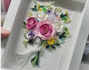 Paper Quilling Art by Hyunah Yi/Spring flower,Wedding/bridal shower, Happy birthday, Botanical art.gift.Home decor
