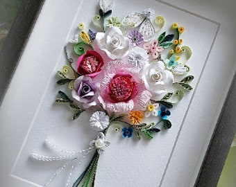 Paper Quilling Art by Hyunah Yi/Spring flower,Wedding/bridal shower, Happy birthday, Botanical art.gift.Home decor
