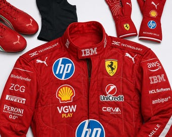 Personalized Ferrari Racing Jumpsuit, Custom Name Number F1 Costume