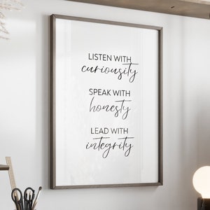 Cita de liderazgo Decoración de pared de oficina para mujeres líderes Arte de pared inspirador Cartel motivacional para el lugar de trabajo Liderazgo Mentor Regalo para jefe
