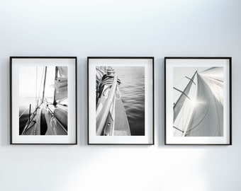 Black and White Sailing Art Print Nautical Photography - Etsy