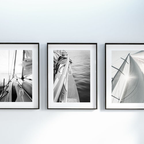 Sailboat Print Black and White Print Printable Wall Art - Etsy