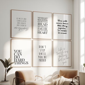 Inspirational Wall Art for Women Quotes About Life Gallery Wall Set of 6 Prints Motivational Office Wall Decor Women Office Wall Art Prints