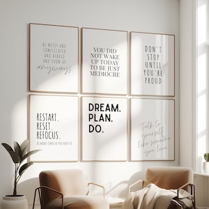 Office Decor for Women Quotes About Life Inspirational Wall Art Gallery Wall Set of Prints Work From Home Motivational Office Wall Art Print