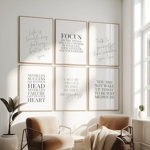 Office Decor Women Office Wall Art Quotes About Life Inspirational Wall Art Minimalist Set of 6 Prints Work From Home Motivational Quotes