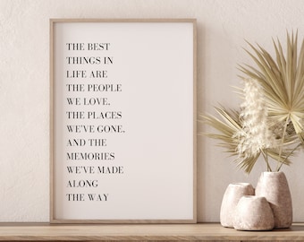 Quotes About Life Printable Wall Art The Best Things In Life Quote Inspirational Wall Art Digital Print Home Decor Family Quotes Wall Art